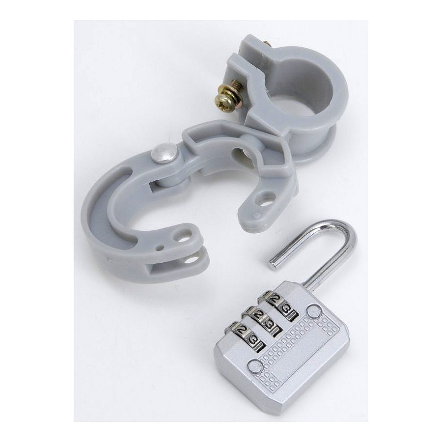 川住製作所　ヘルメットホルダーロック　南京錠付　シルバー　７４１１６