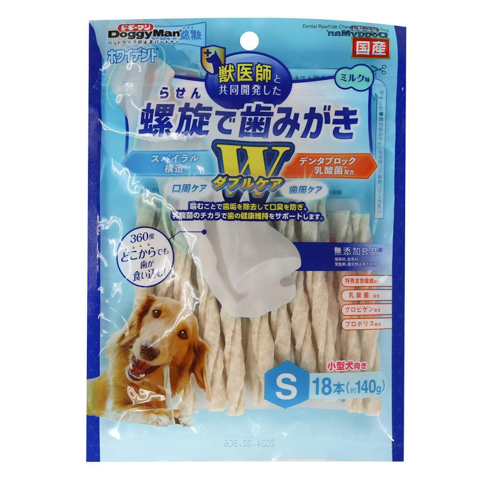 ドギーマン　ホワイデント螺旋で歯みがきＷケア　Ｓ　１８本入り