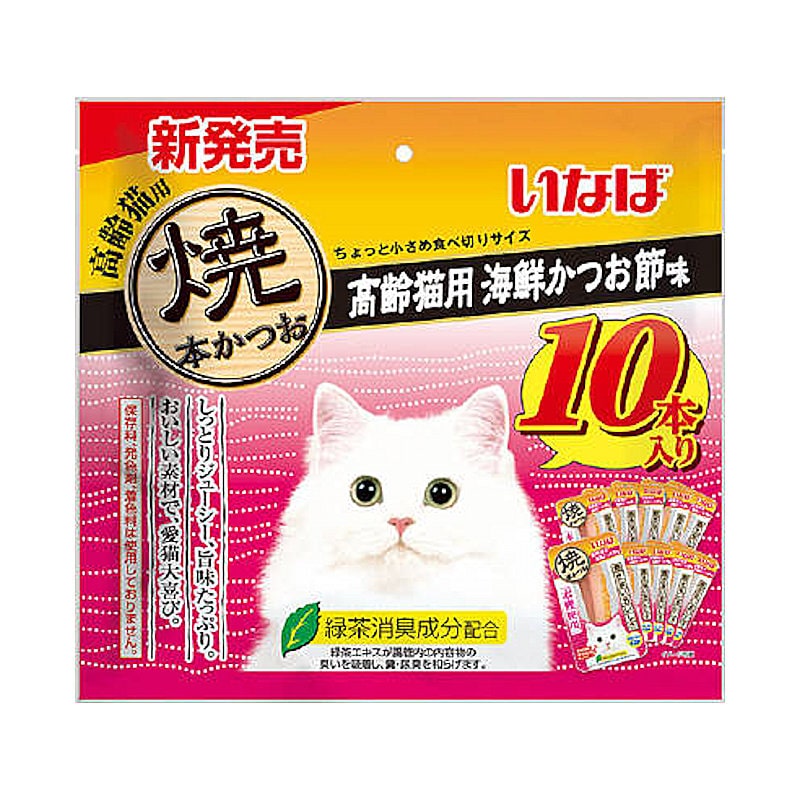 いなば　焼本かつお　高齢猫用海鮮かつお節味　１０本入り