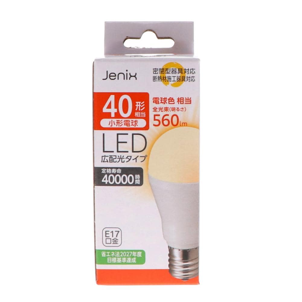Ｊｅｎｉｘ（ジェニックス）　ミニクリＬＥＤ電球　４０形相当　Ｅ１７　電球色　１個入り