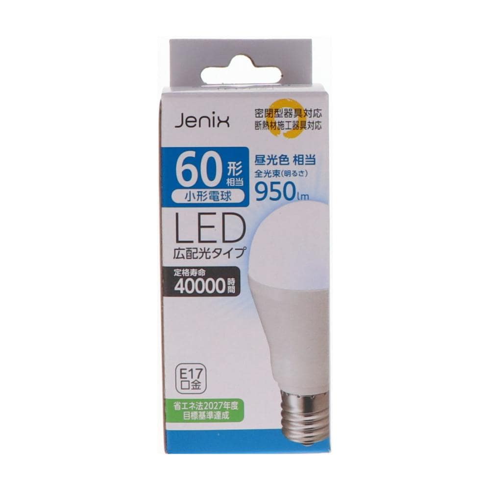 Ｊｅｎｉｘ（ジェニックス）　ミニクリＬＥＤ電球　６０形相当　Ｅ１７　昼光色　１個入り