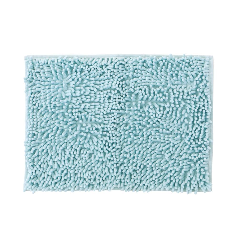 アテーナライフ　乾きやすいモールバスマット　ブルー　３５×５０ｃｍ