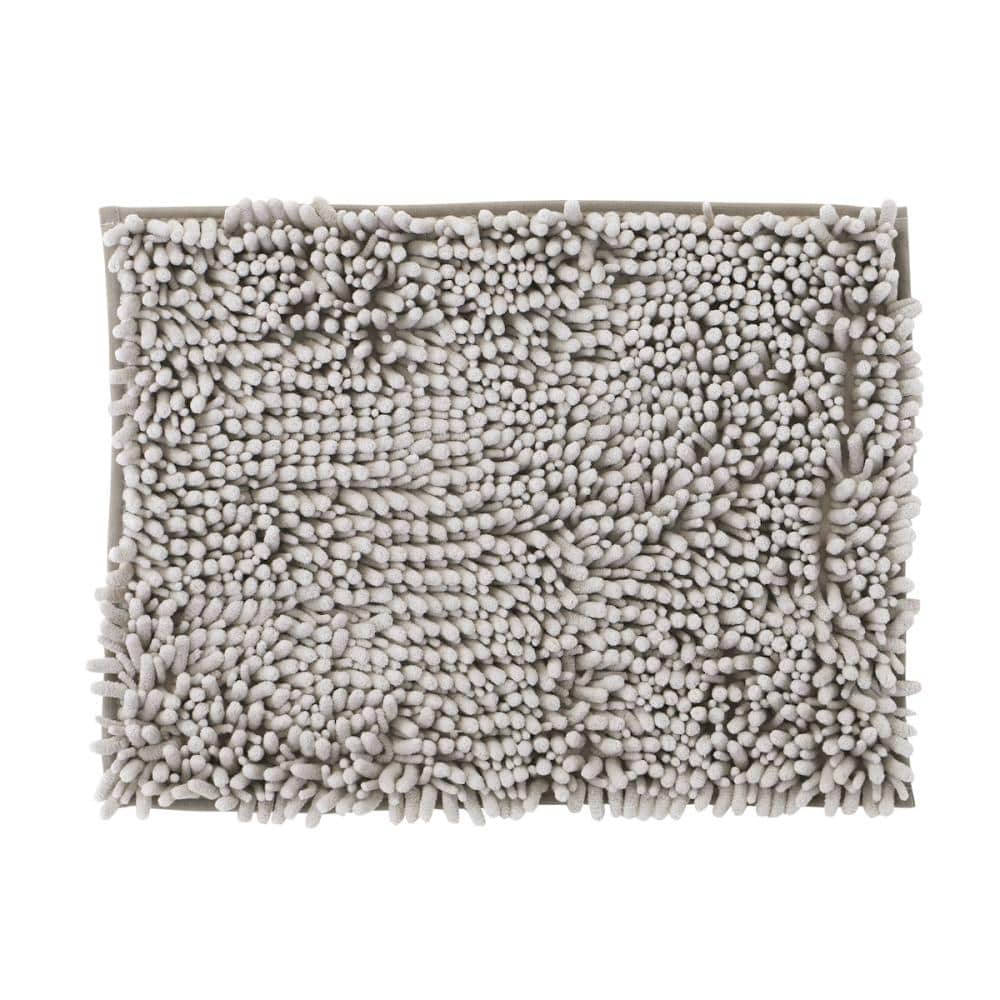 アテーナライフ　乾きやすいモールバスマット　グレー　３５×５０ｃｍ