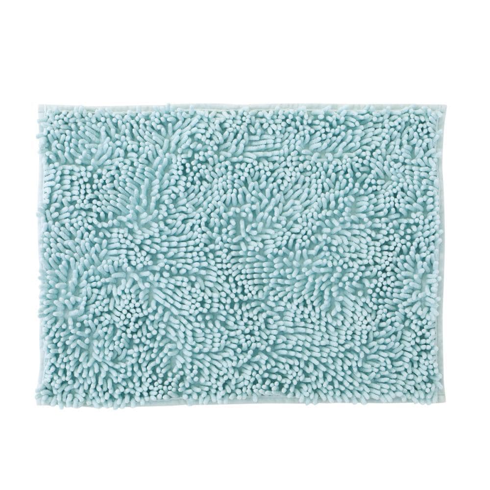 アテーナライフ　乾きやすいモールバスマット　ブルー　４５×６０ｃｍ