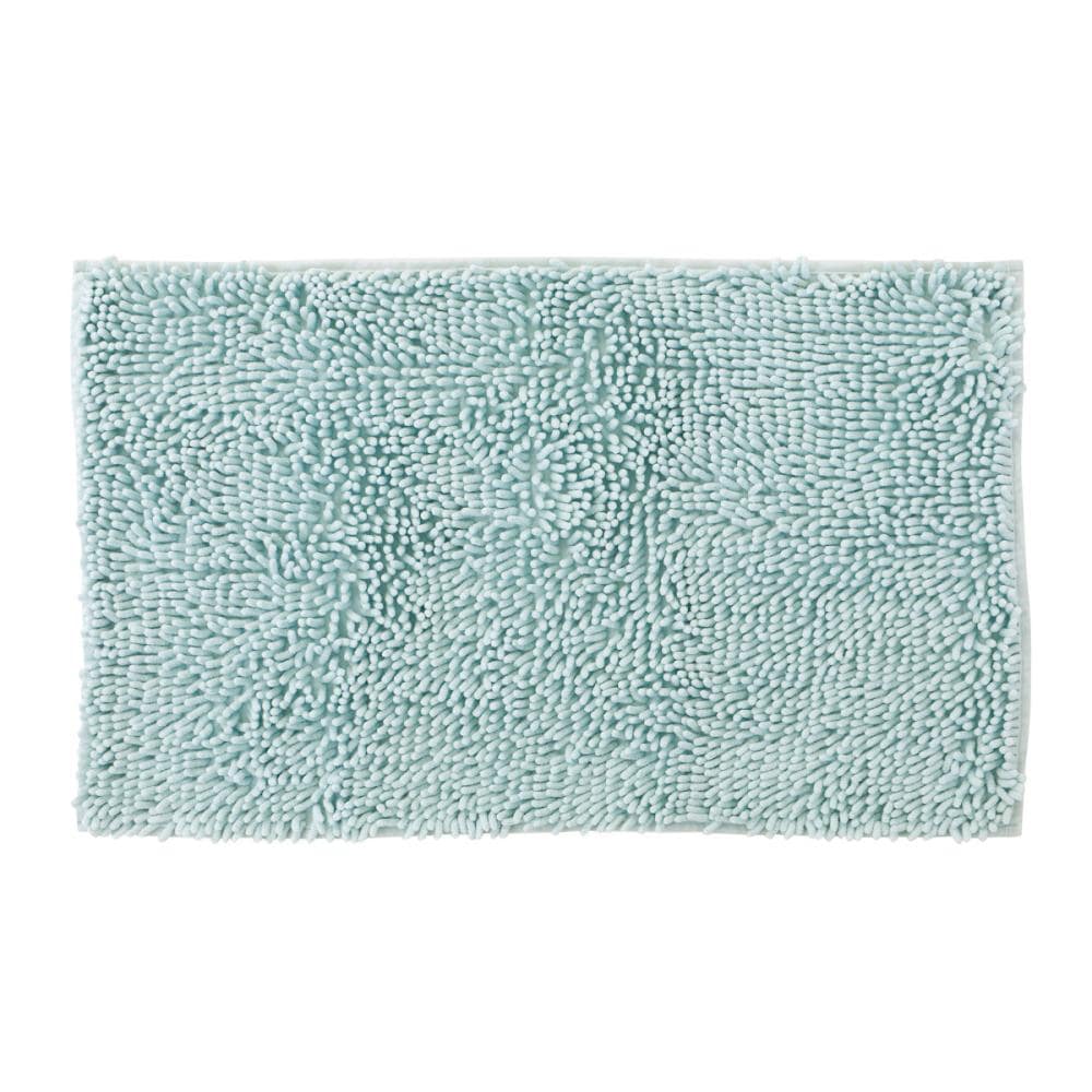 アテーナライフ　乾きやすいモールバスマット　ブルー　５０×８０ｃｍ