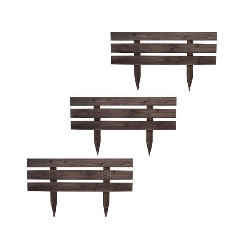 天然木製スティックフェンス　ボーダー　３枚組　ダークブラウン　ＪＳＢＦ－８０４５ＤＢＲ－３Ｐ