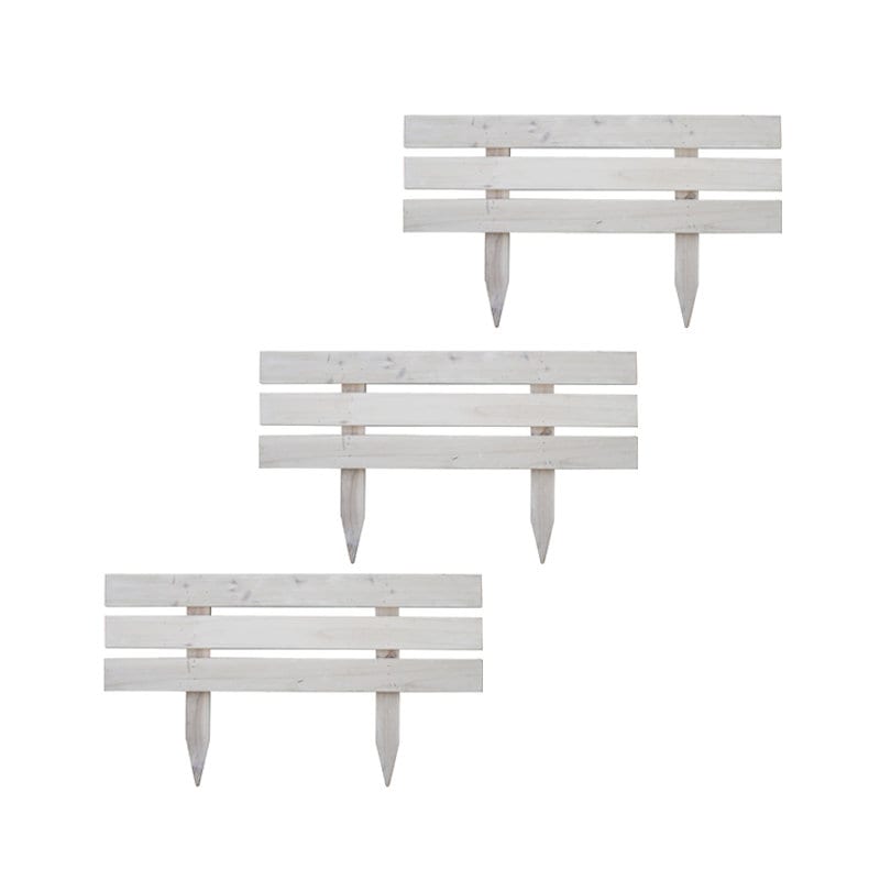 天然木製スティックフェンス　ボーダー　３枚組　ホワイト　ＪＳＢＦ－８０４５ＷＨＴ－３Ｐ