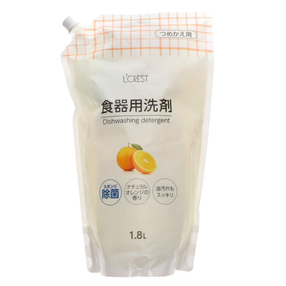 Ｌ’ＣＲＥＳＴ（ルクレスト）　食器用洗剤　ナチュラルオレンジの香り　詰め替え用　１．８Ｌ