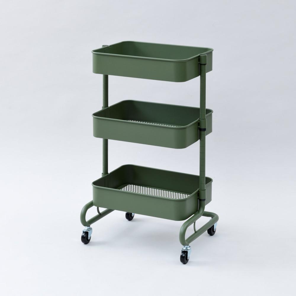 ＹＡＭＡＺＥＮ（山善）　バスケツトトローリー　レギュラー　カーキ　ＬＢＴ－３（ＫＨ）