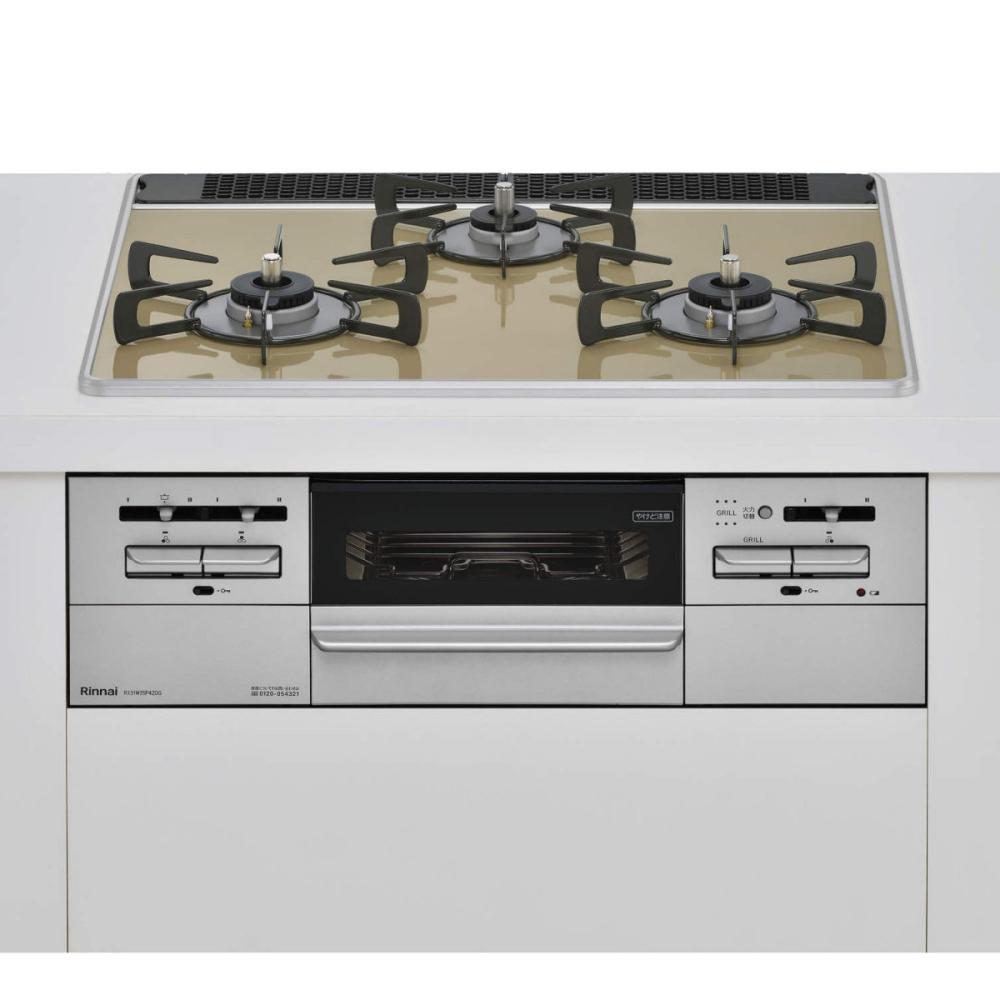 リンナイ　ビルトインコンロ　パールクリスタルトップ　都市ガス　ＲＸ３１Ｗ３５Ｐ４２ＤＧＡＷ　１３Ａ