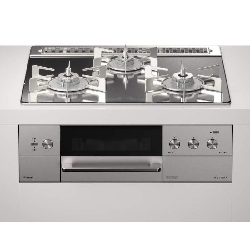 リンナイ　ビルトインコンロ　デリシア　幅６０ｃｍ　ガラストップ：プラチナミラーＤ　都市ガス　ＲＨＳ３１Ｗ３０Ｅ１３ＲＡＳＴＷ　１３Ａ