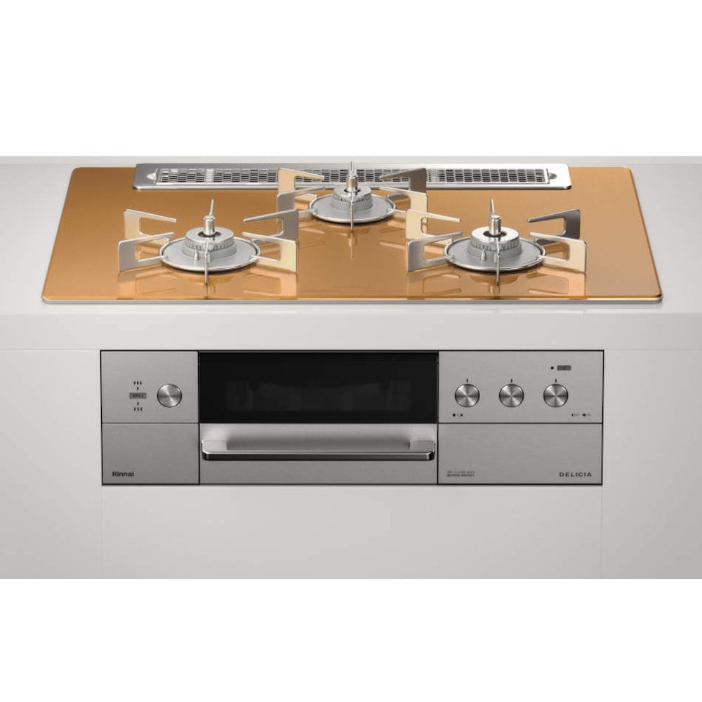 リンナイ　ビルトインコンロ　デリシア　幅７５ｃｍ　ガラストップ：スパークリングカッパー　プロパンガス　ＲＨＳ７１Ｗ３０Ｅ１２ＲＡＳＴＷ　ＬＰＧ