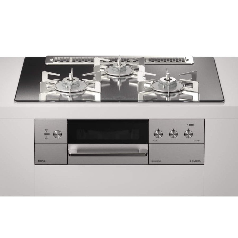 リンナイ　ビルトインコンロ　デリシア　幅７５ｃｍ　ガラストップ：プラチナミラーＤ　プロパンガス　ＲＨＳ７１Ｗ３０Ｅ１３ＲＡＳＴＷ　ＬＰＧ