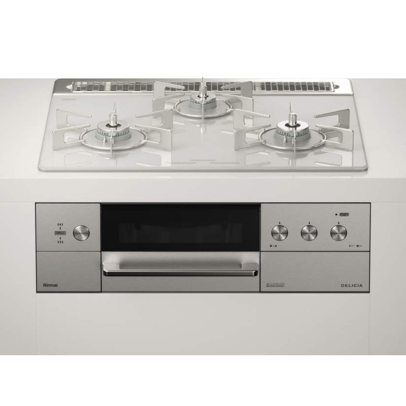 リンナイ　ビルトインコンロ　デリシア　幅６０ｃｍ　ガラストップ：アローズホワイト　都市ガス　ＲＨＳ３１Ｗ３０Ｅ１４ＲＣＡＳＴＷ　１３Ａ