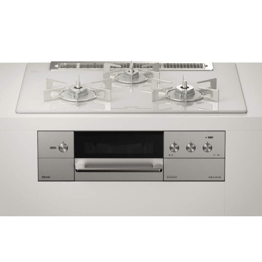 リンナイ　ビルトインコンロ　デリシア　幅７５ｃｍ　ガラストップ：アローズホワイト　都市ガス　ＲＨＳ７１Ｗ３１Ｅ１４ＲＣＡＳＴＷ　１３Ａ