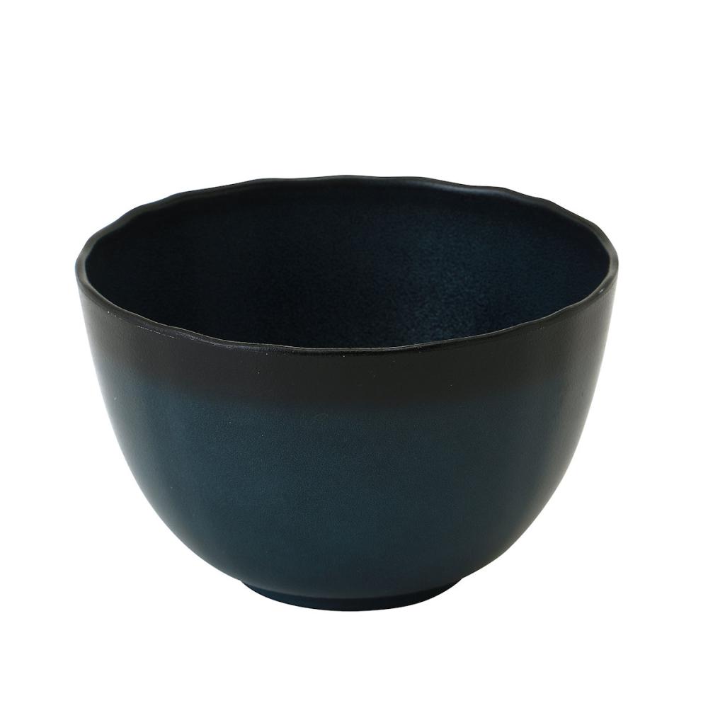 アテーナライフ　撥水抗菌・滑り止め加工　小丼ぶり　１３ｃｍ　藍帯黒