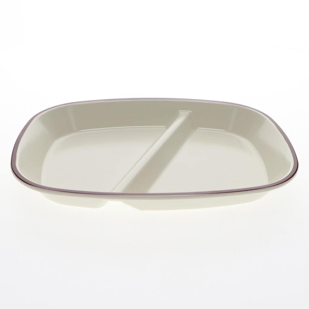 アテーナライフ　撥水抗菌・滑り止め加工　仕切皿　２２×１８ｃｍ　ブラウンライン