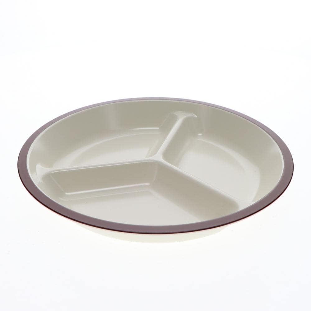 アテーナライフ　撥水抗菌・滑り止め加工　おかずプレート　ブラウンライン