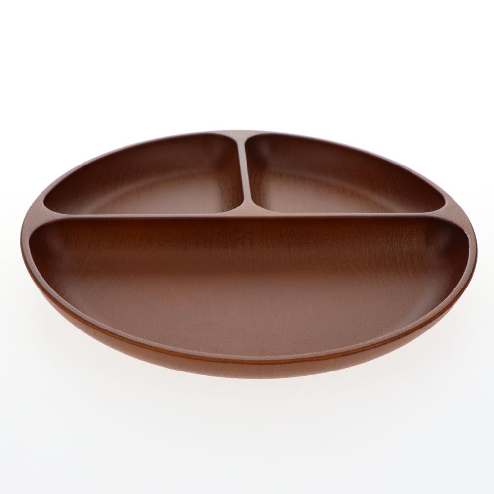 アテーナライフ　撥水抗菌・滑り止め加工　丸ランチプレート　木目