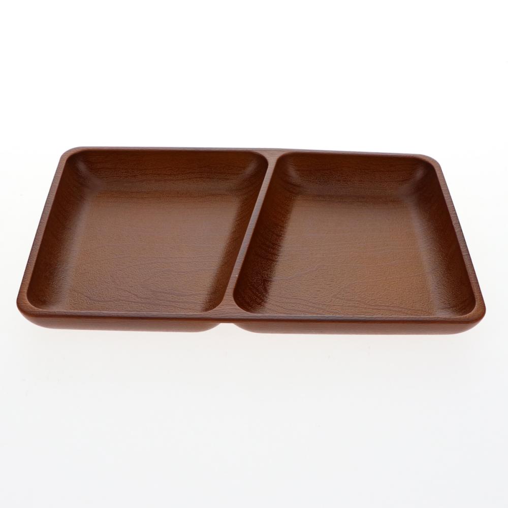 アテーナライフ　撥水抗菌・滑り止め加工　角ワンプレート　２４×１５ｃｍ　木目