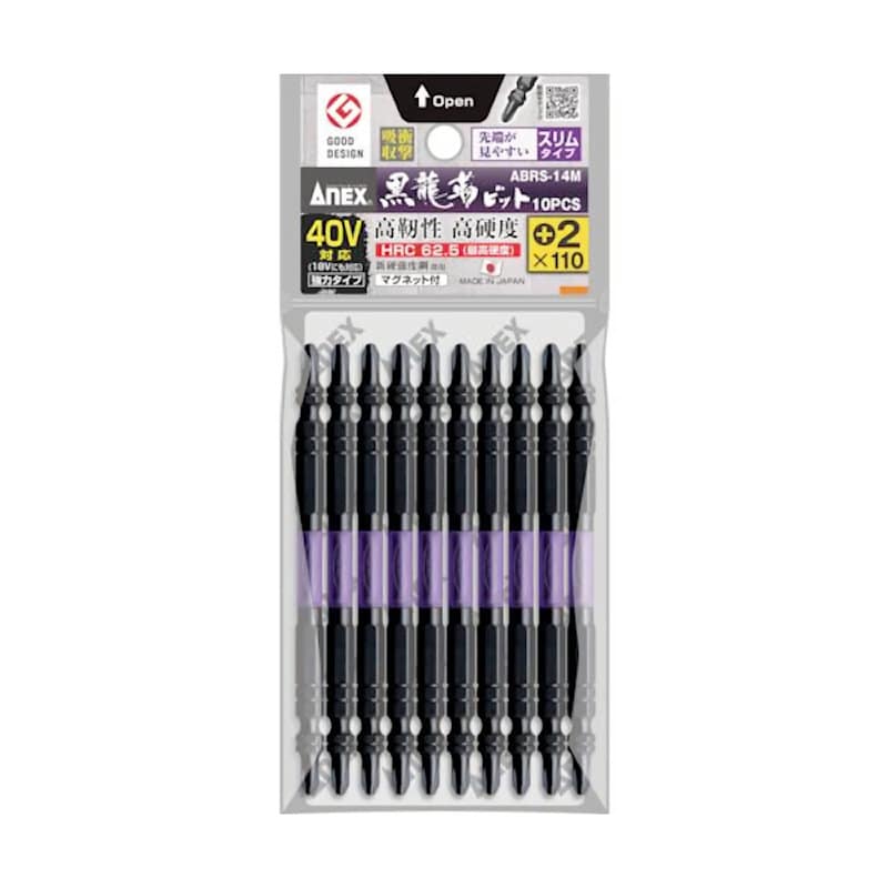 ＡＮＥＸ（アネックス）　黒龍靭ビット　スリムタイプ　１０本組　ＡＢＲＳ１４Ｍ　＋２ｘ１１０