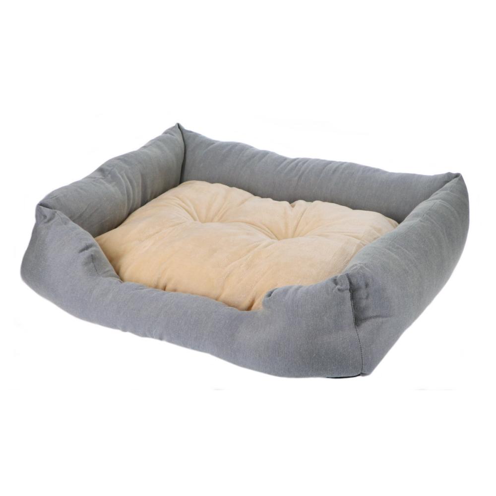 ペットベッドスクエア　撥水／抗菌　グレー　M