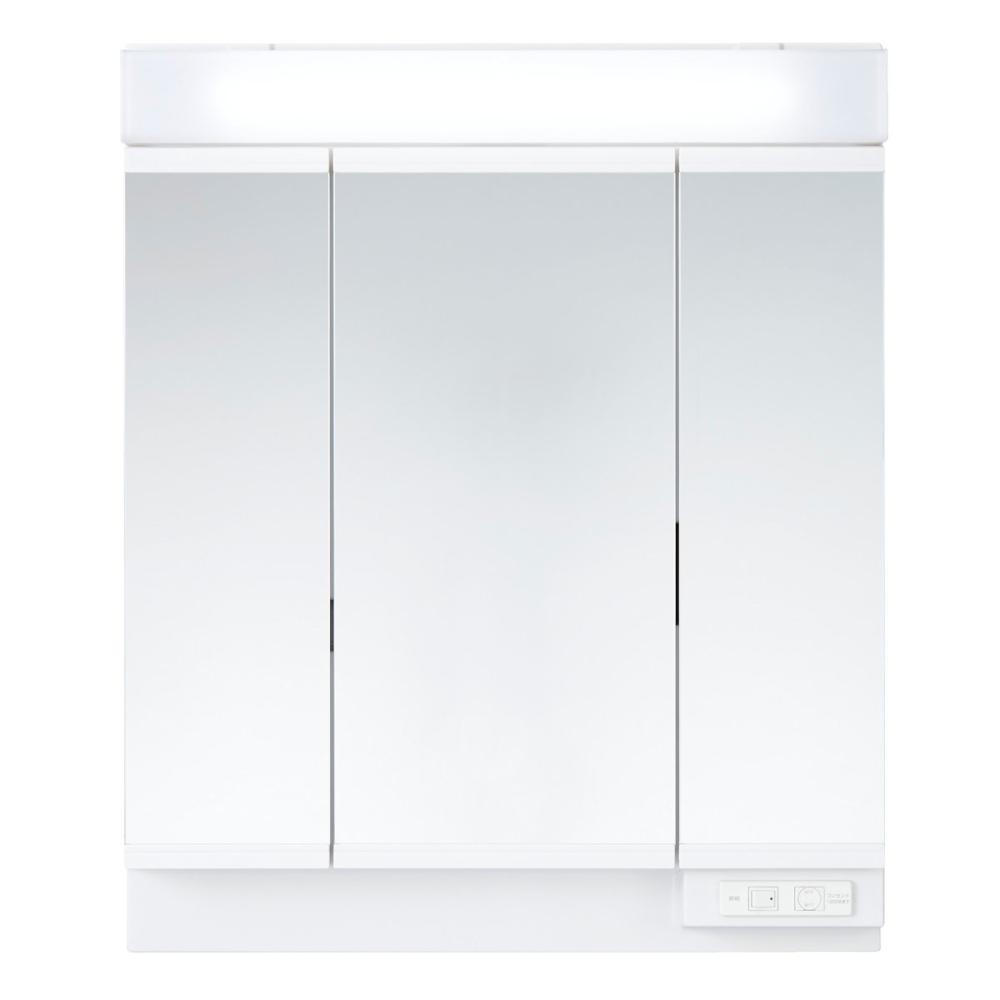 你的品牌名オリジナル　洗面化粧台　ＫＬ２シリーズ　三面鏡　ベーシックＬＥＤ　くもり止めコート付　幅７５ｃｍ　ＫＶＭ－ＣＬ７５０－３Ｂ－ＫＧ