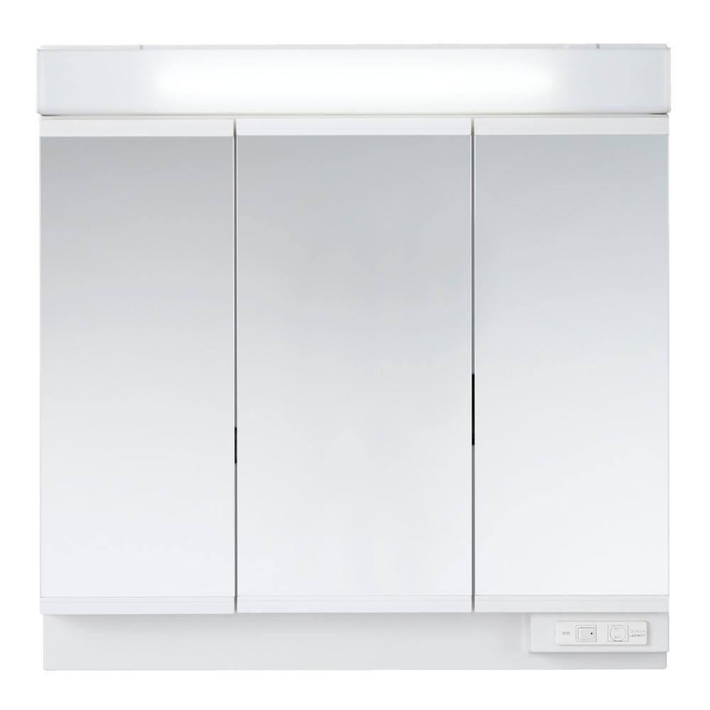 你的品牌名オリジナル　洗面化粧台　ＫＬ／ＫＬ２シリーズ　三面鏡　ベーシックＬＥＤ　くもり止めコート付　幅９０ｃｍ　ＫＶＭ－ＣＬ９００－３Ｂ－ＫＧ