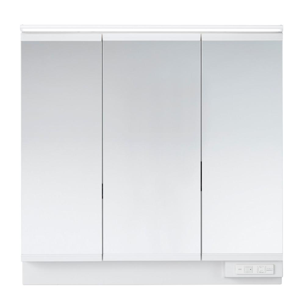 你的品牌名オリジナル　洗面化粧台　ＫＬ／ＫＬ２シリーズ　三面鏡　スリムＬＥＤ　くもり止めコート付　幅９０ｃｍ　ＫＶＭ－ＴＬ９００－３Ｂ－ＫＧ