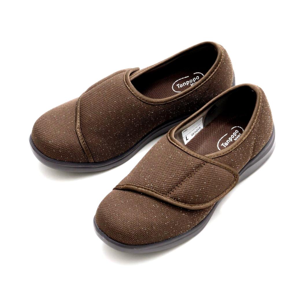 徳武産業　かるっふわっウォーク　ラメ　ダークブラウン　Ｌ