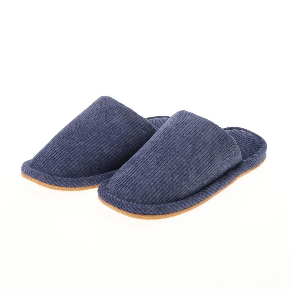 アテーナライフ　抗菌防臭スリッパ　コーデュロイ　ネイビー　Ｌ