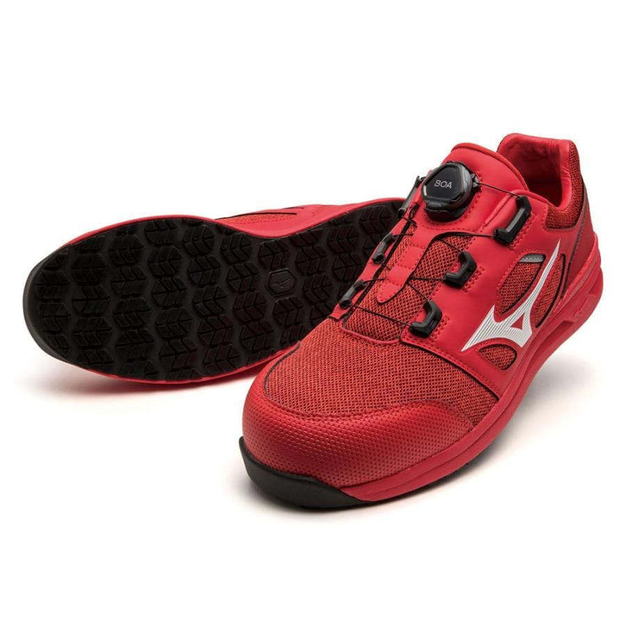 ミズノ　ワークシューズ　ＡＬＭＩＧＨＴＹ　レッド　２６．０ｃｍ　ＬＳＩＩ５２Ｌ　ＢＯＡ