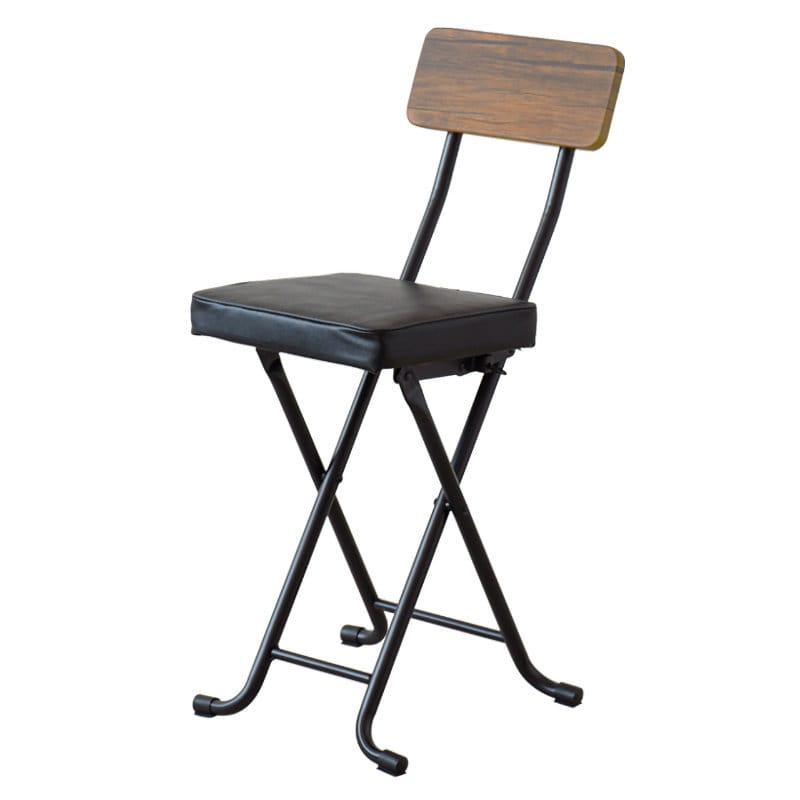 永井興産　ヴィンテージクッション折り畳みチェア　ブラウン