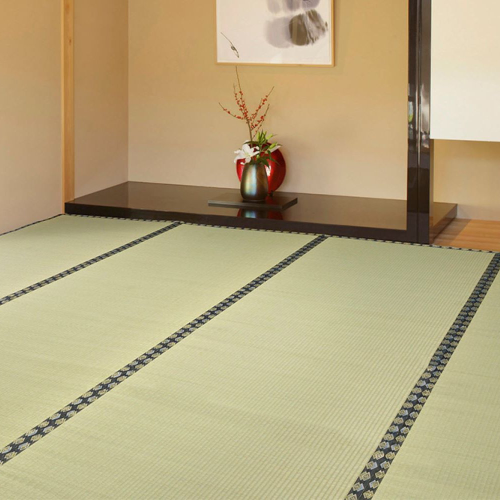 萩原　裏地付きい草上敷き　フリーカット　みすず　江戸間８畳　３５２×３５２cm