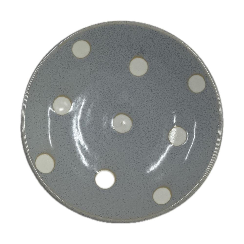 白羊苑　軽量皿　１２．５ｃｍ　ドットグレー