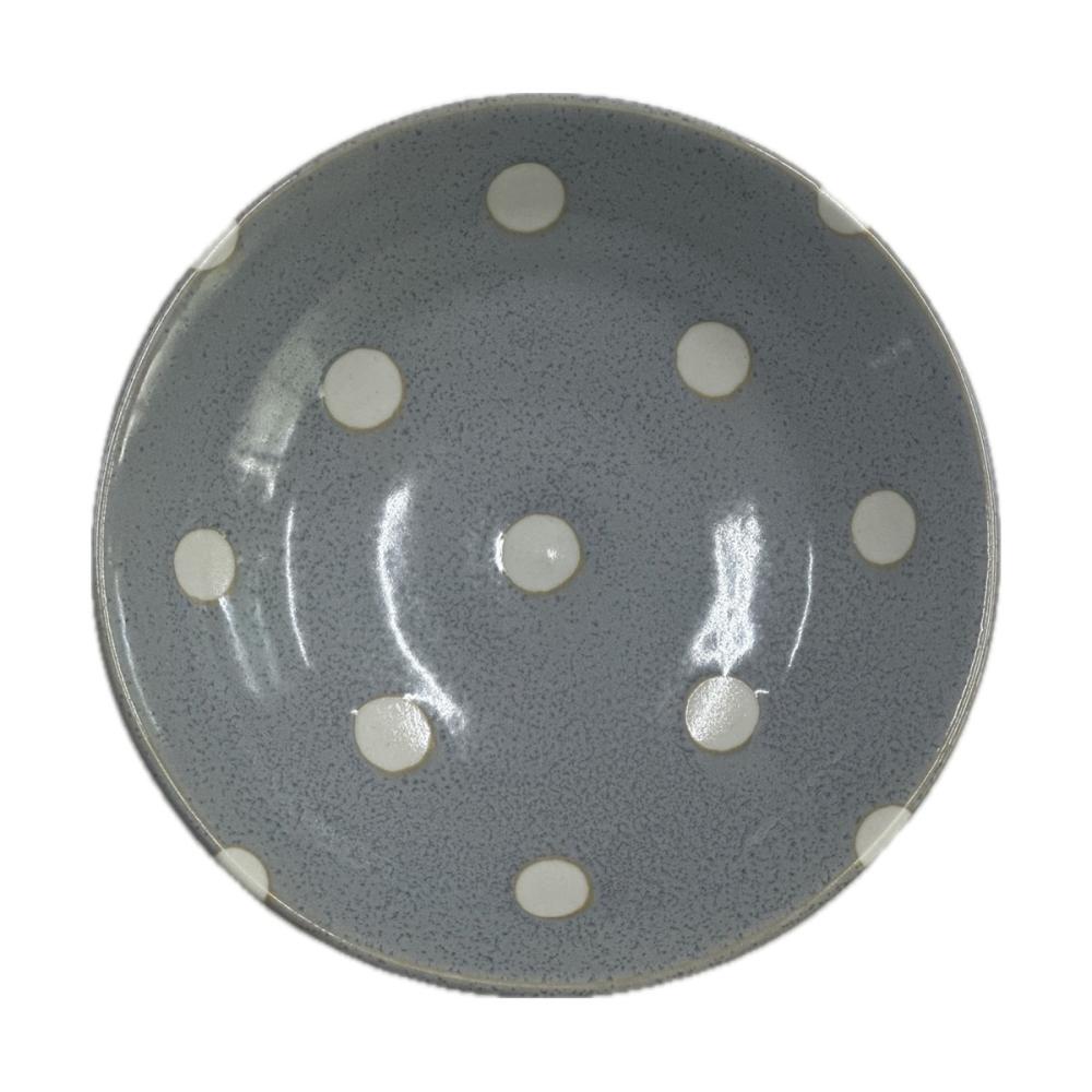 白羊苑　軽量浅鉢　１４．５ｃｍ　ドットグレー