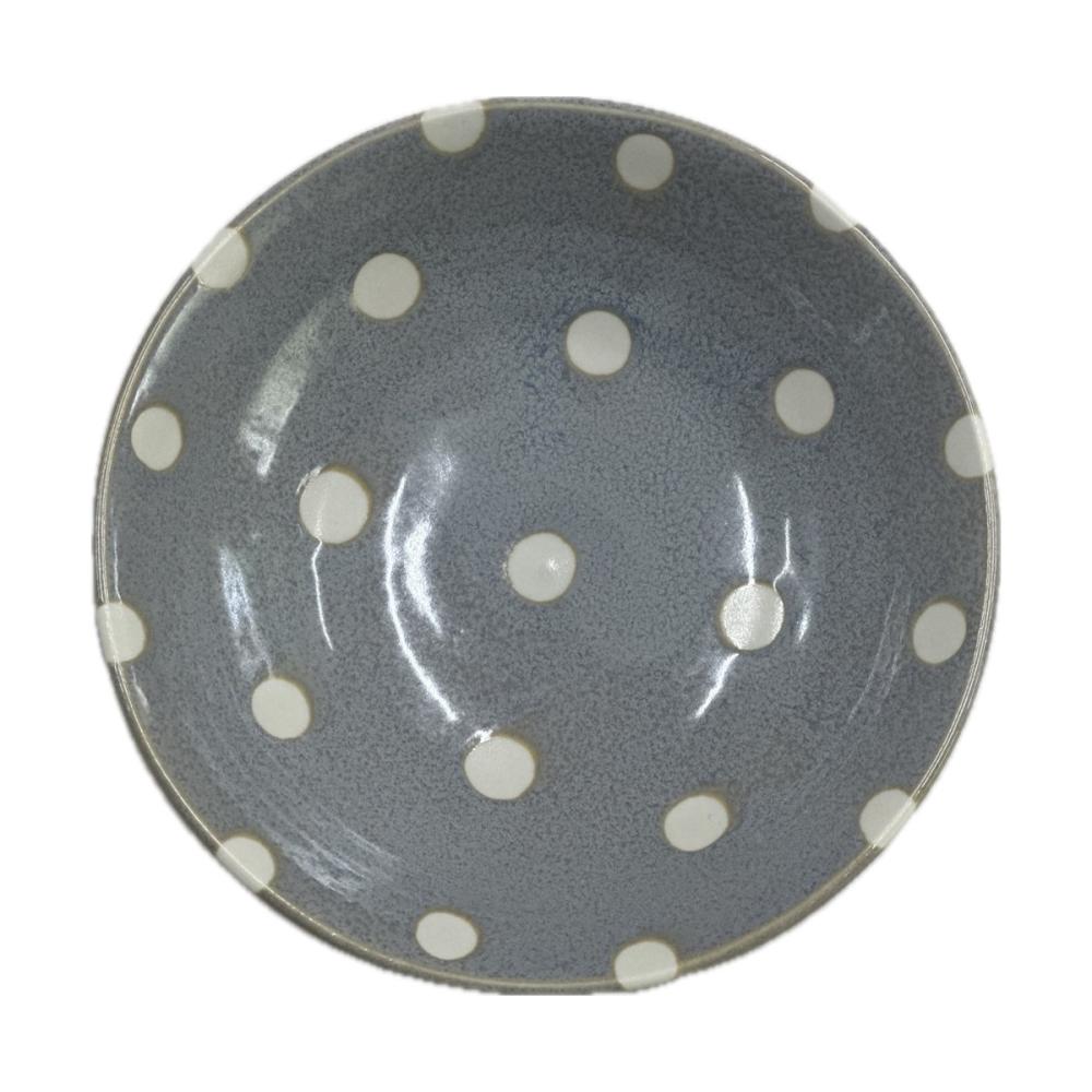 白羊苑　軽量浅鉢　２２ｃｍ　ドットグレー