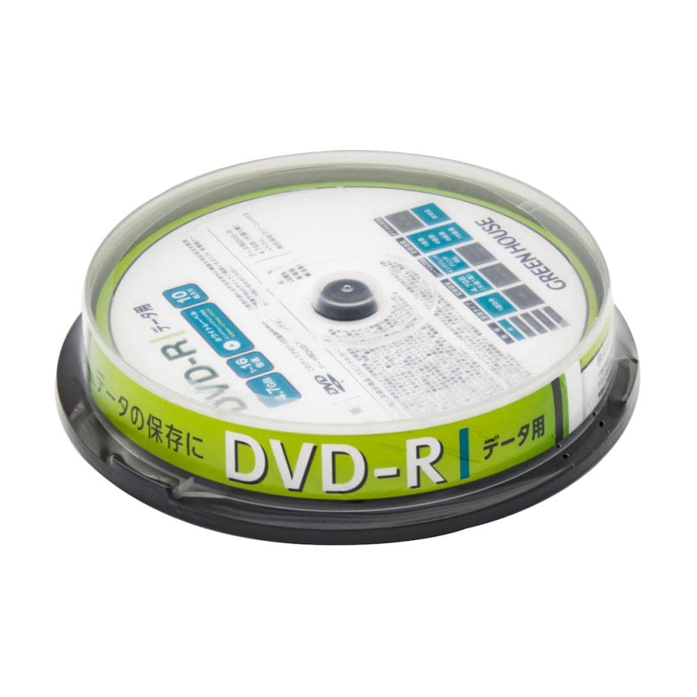 グリーンハウス　ＤＶＤ－Ｒ　１６倍速データ用　スピンドル　１０枚入り