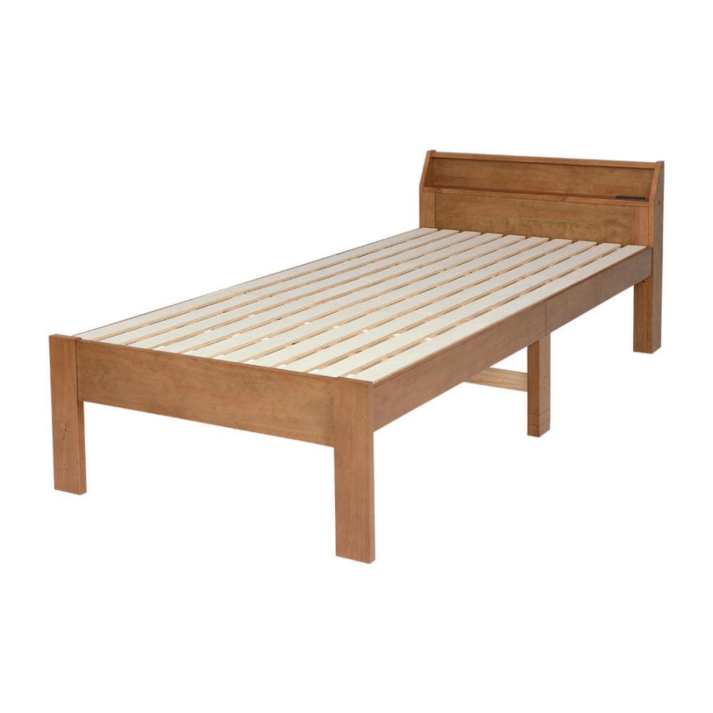 萩原　木製シングルベッド　ライトブラウン　シングル　床下高さ最大３０．５ｃｍ　ＭＢ－５１６５ＳＬＢＲ