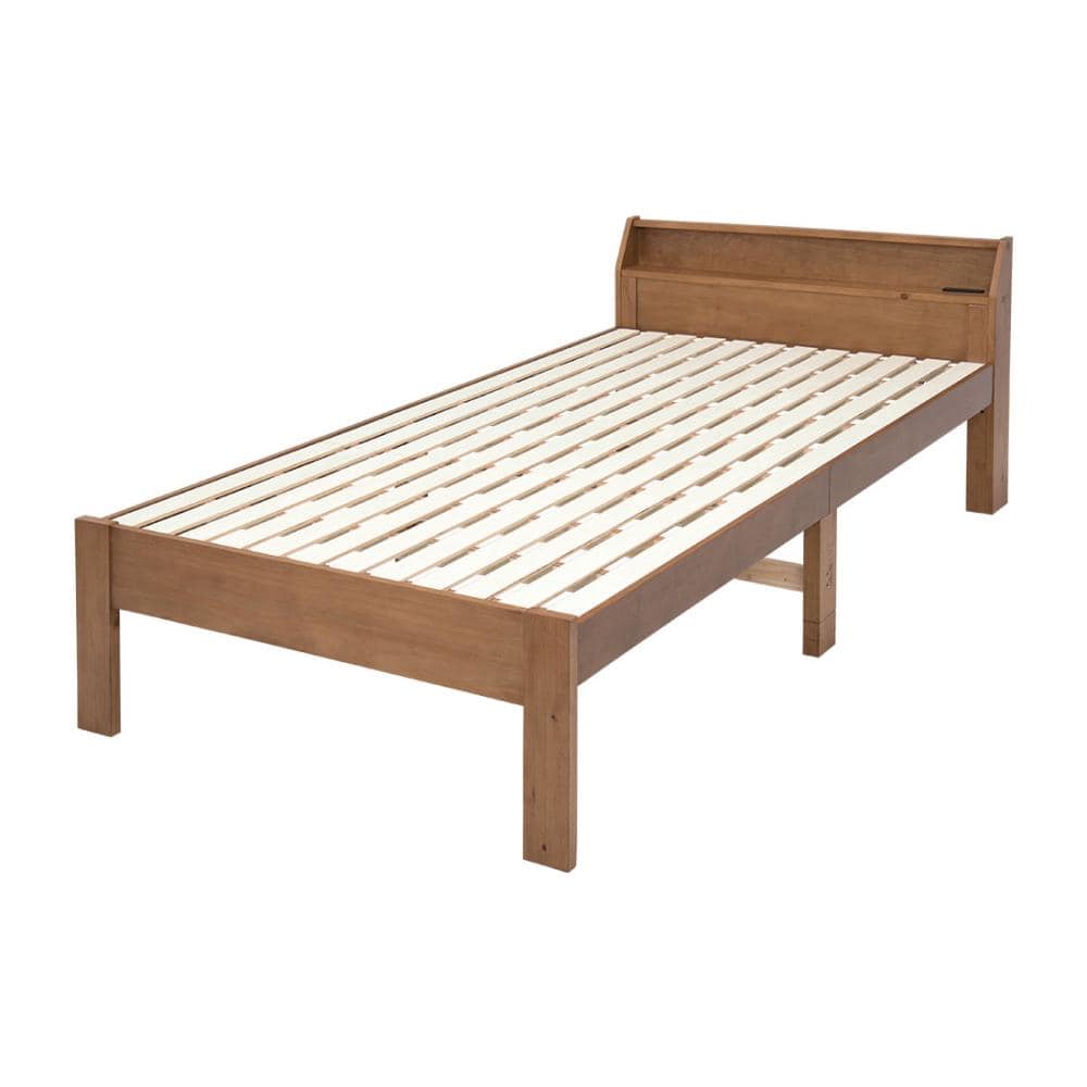 萩原　木製セミダブルベッド　ライトブラウン　セミダブル　床下高さ最大３０．５ｃｍ　ＭＢ－５１６５ＳＤ－ＬＢＲ