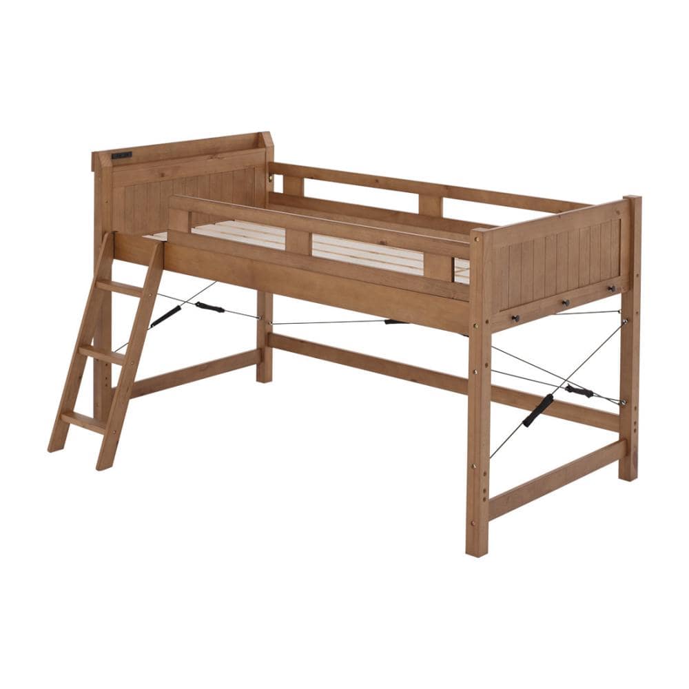 萩原　木製ロフトベッド　ライトブラウン　シングル　床下高さ７６．５ｃｍ　ＭＢ－５０８０ＬＢＲＳ