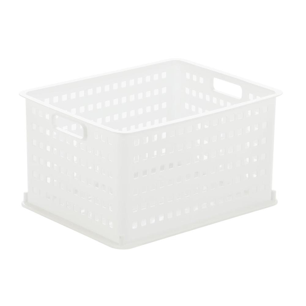タフバスケット　深型　ホワイト　幅３５×高さ２５×奥行４４．５ｃｍ