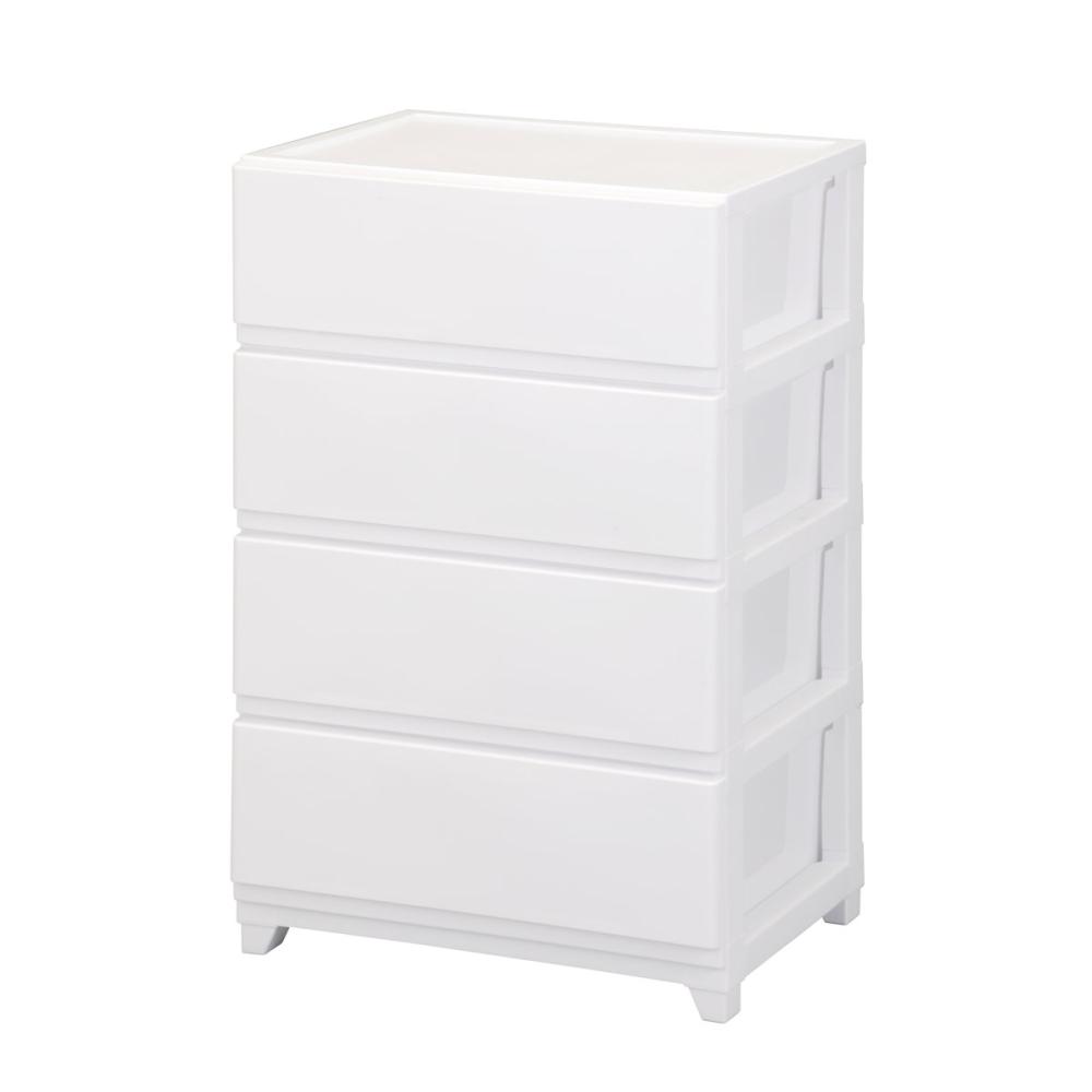 リビングチェスト　ワイド　４段　ホワイト