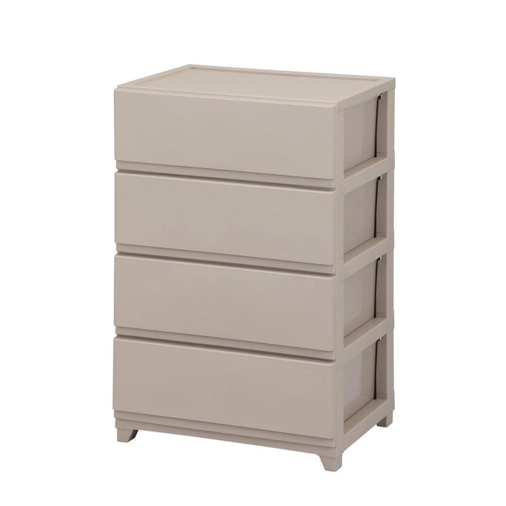 リビングチェスト　ワイド　４段　ベージュ