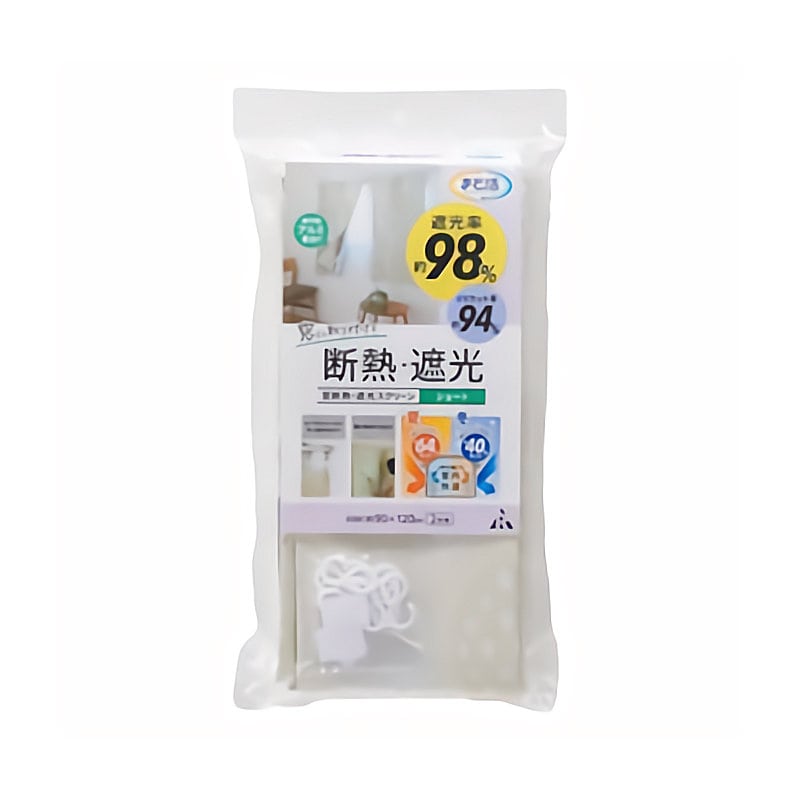 アール　断熱　遮熱スクリーン　ショート　リーフ柄　９０×１２０ｃｍ　２枚組