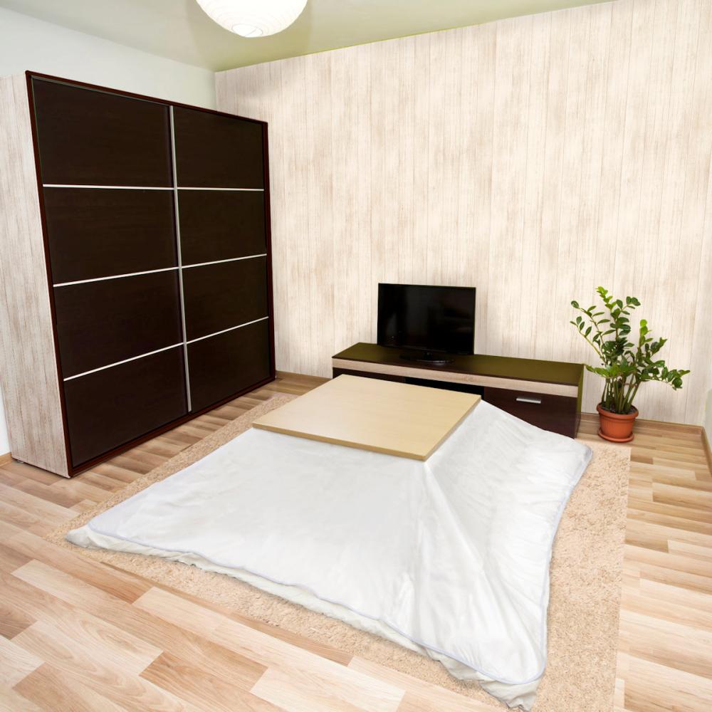 明和グラビア　ビニールこたつ上掛け　Ｎ－透明クリア　正方形　１９０×１９０ｃｍ