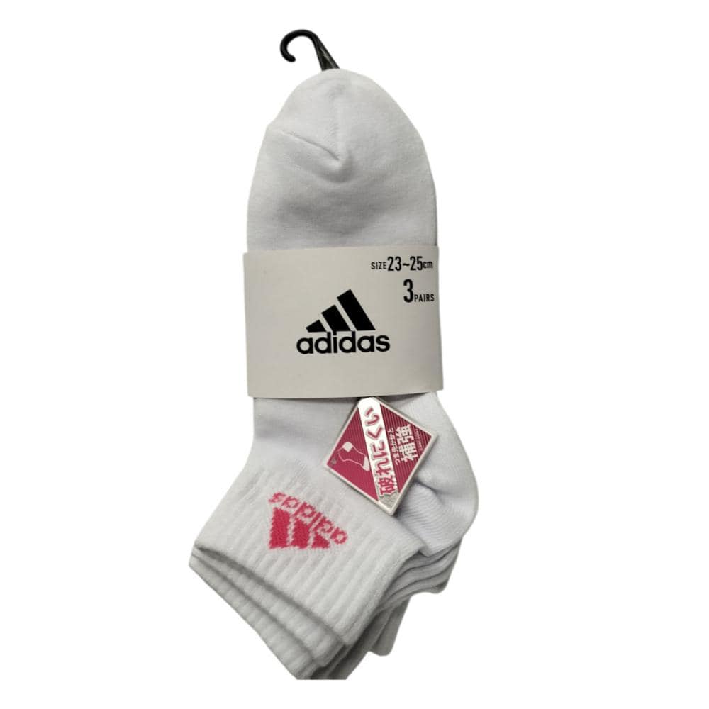 婦人ａｄｉｄａｓソックス　アンクル丈　ホワイト　２３～２５ｃｍ