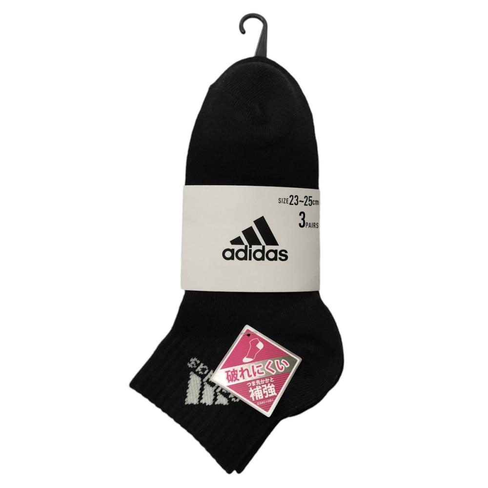 婦人ａｄｉｄａｓソックス　アンクル丈　ブラック　２３～２５ｃｍ