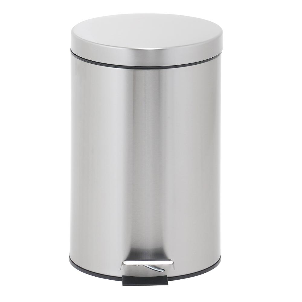 アテーナライフ　静音ステンレスペダルペール　１２Ｌ