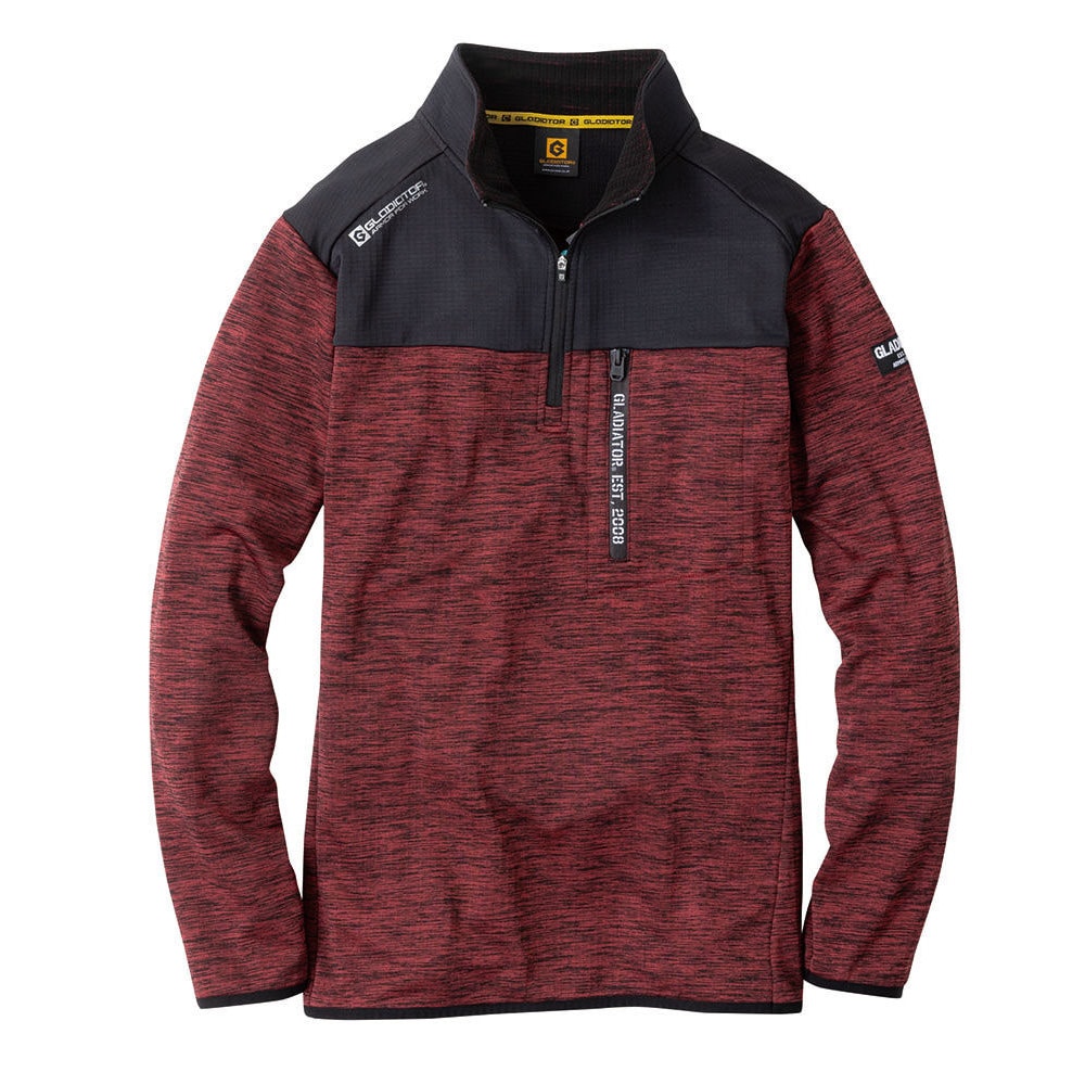ＧＬＡＤＩＡＴＯＲ　光発熱　ハーフＺＩＰ長袖プルオーバー　レッド　ＸＬ　Ｇ－９１７８